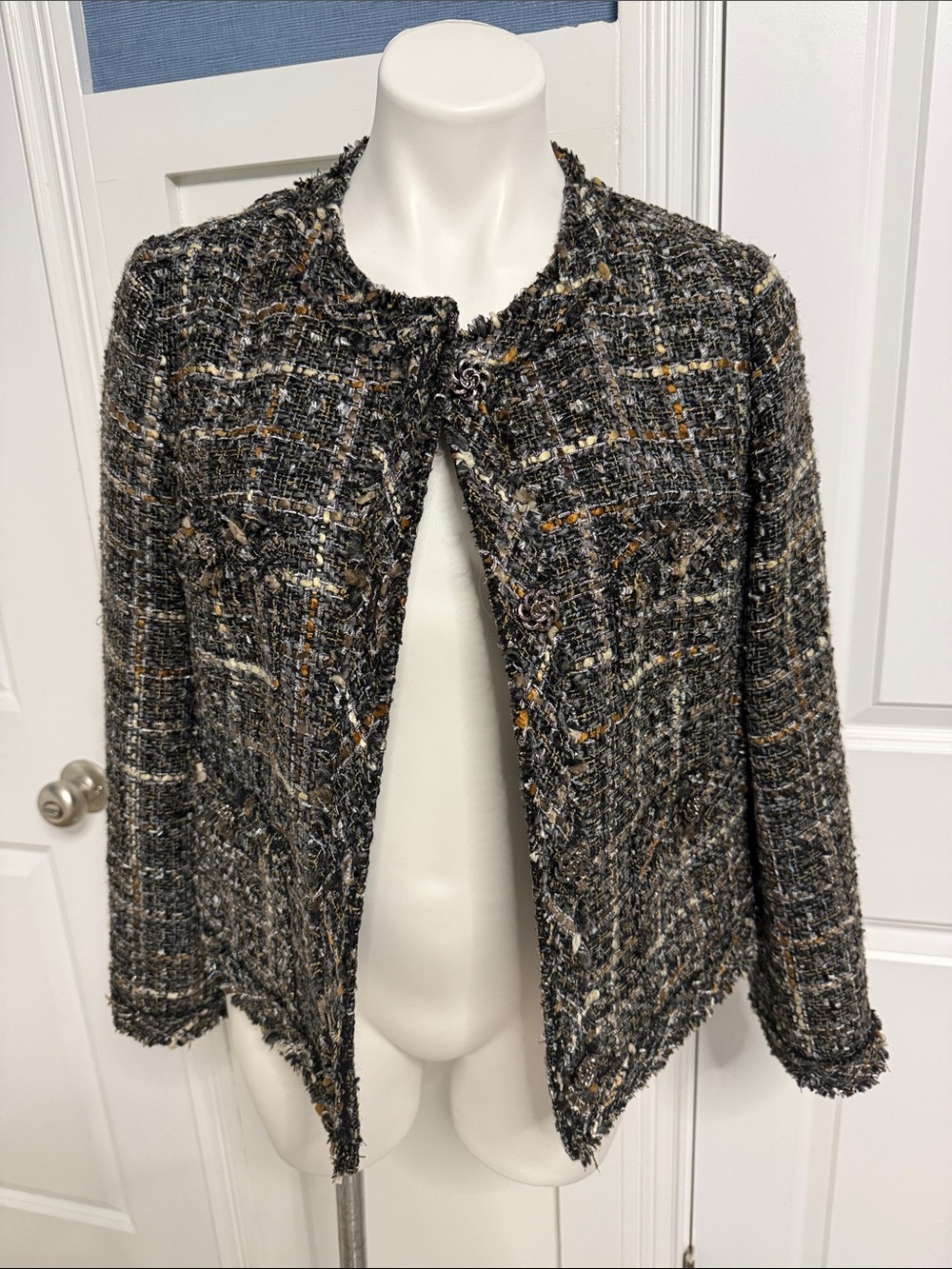 Women’s Black Tweed Open-Front Jacket-Old Navy Studio Spotlight